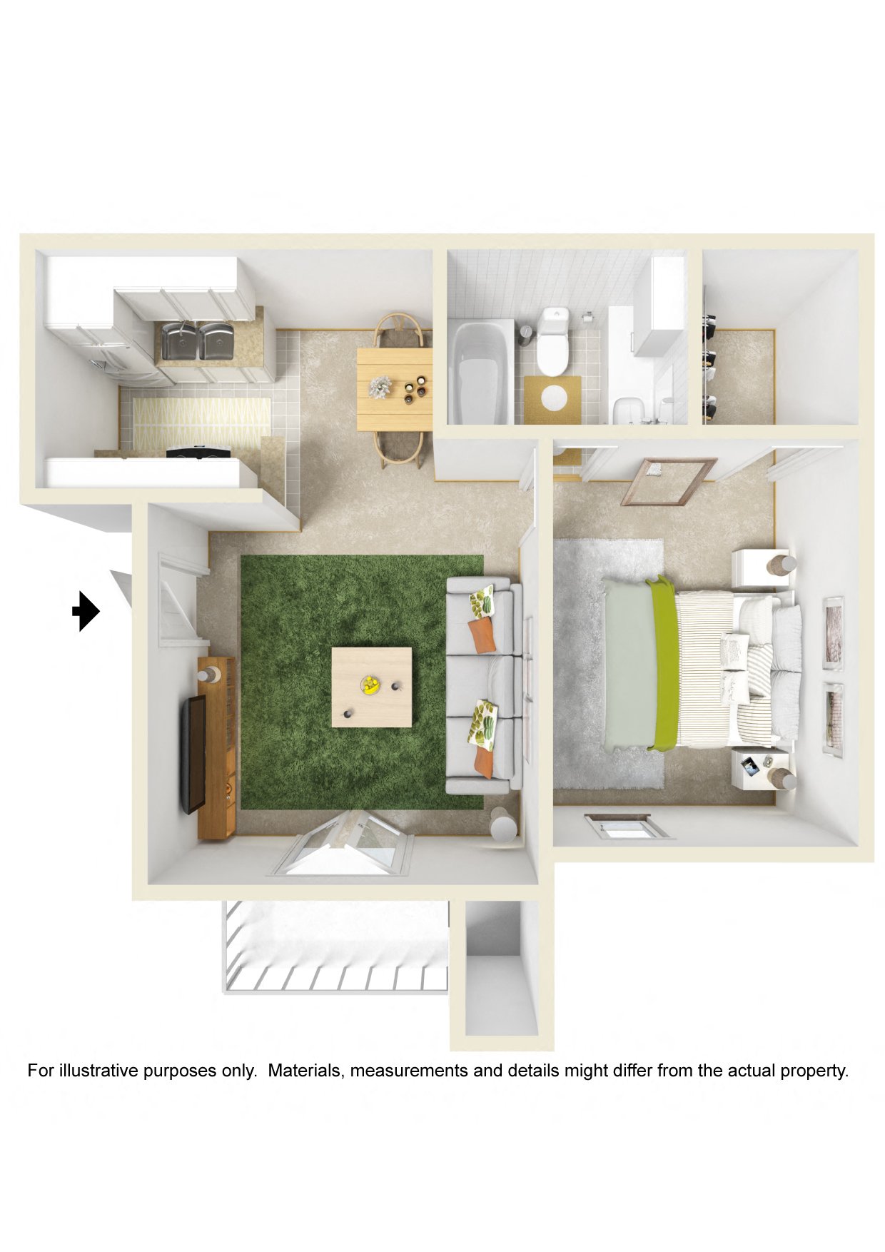 SMALL ONE BEDROOM ONE BATH